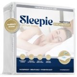 Sleepie Premium Waterproof Mattress Protector – Machine Washable Cotton Mattress Cover for Bed, Fitted Cooling Mattress Pad, Smooth Soft Noiseless Bed Sheets (Queen)