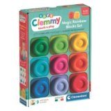 Clementoni Soft Clemmy – Magic Rainbow Blocks Set, 9 Mattoncini Morbidi per Bambini 6+ Mesi, Gioco Prima Infanzia Made in Italy, Lavabili e Atossici, Sviluppo Sensoriale e Manualità, 17604