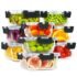 B.GUBOBOYA 12 OZ Round Glass Food Containers With Lids, 1.5 Cup Small Glass Containers With Lids and Spoons for Office Lunch,Small Round Meal Prep Bowls for Oven, Fridge, Dishwasher safe (4 Pack)
