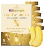 PLANTIFIQUE Patch Occhi Antirughe Donne e Uomini | Oro 24K Maschera Occhiaie e Borse | Skin Care Kit Viso Crema Contorno Occhi Idratante | 5 Paia di Cerotti