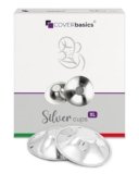 COVERbasics Paracapezzoli in Argento (SilverCups) Coppette Proteggi Capezzoli per Aiutare a Prevenire e Lenire Le Ragadi al Seno Durante l’ Allattamento (XL)