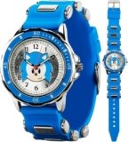 Sonic The Hedgehog Kids Analog Watch – Classic Blue Strap, Time-Teaching Dial, Durable & Water Resistant, Collectible Tin Box Included