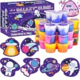 tuupowana 30 Pack Valentines Day Gift Cards with Galaxy Slime Stress Relief Fidget Toy for Kids Party Favor, Classroom Exchange Prizes,Valentine Exchange Gifts, Valentine’s Greeting Cards
