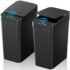 ITCPRL Bathroom Trash Can with Lid, 2 Pack 4 Gallons/15 Liters Garbage Can with Pop-Up Lid, Small Plastic Trash Can, Slim Trash Bin Waste Basket for Bathroom, Bedroom, Office, Living Room(Black)