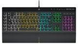 Corsair K55 RGB PRO Tastiera Gaming a Membrana Cablata, Retroilluminazione RGB, 6 Tasti Macro con Integrazione Software Elgato, Resistente all’infiltrazione di Polvere e Liquidi, QWERTY, Nero