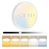 EOSMILE 1Pack 15.8 Inch LED Flush Mount Ceiling Light, 35W, 120lm/W, 4200LM, CRI95+, 2700K-5000K 5CCT & Dimmable, White Thin Flat Surface Mount Lights for Bedroom, Living Room, Dining Room, Garage