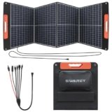SWAREY 100W Pannello Solare Portatile Pieghevole con Super Funzionalità di Tracciamento dei Raggi di Alta Conversione 23,5% 18W QC3.0 PD60W Type-C DC uscite USB A Per Campeggio Emergenza Tablet Camera