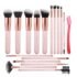 BS-MALL Makeup Brushes Set – Premium 14 Pcs Brush Collection with 4 Pcs Mini Sponges & Case, Perfect for Travel, Complete Beauty Tools for Women (Iridescent pearl skin tone)