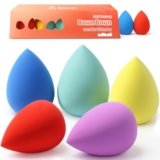 BEAKEY Makeup Sponge Set 5 Pack Micro Porous Low Absorption Soft Latex Free Foundation Beauty Sponges & Blenders for Powder Cream, Stocking Stuffers for Women