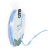 Vaessen Creative Ribbon Lyon Wired Nastro di Raso, Blu (Chiaro), 3 mm x 10 m
