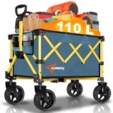 Collapsible Wagon Cart with Wheels, Heavy DutyFoldable Wagon Cart with 230lbs Weight Capacity, UtilityBeach Wagons Portable for Outdoor, Grocery, Camping,Shopping, Green