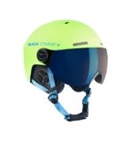 Black Crevice Gstaad – Casco da sci per adulti, lime-blau/Visor blau, 51-53 cm