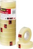 Scotch Nastro Adesivo Trasparente – 10 Rotoli (15 mm x 33 m) – Nastro Multiuso Forte e Duraturo per Casa, Ufficio e Scuola