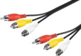 Goobay 50382 Cavo di Collegamento Audio Video Composito, 3 RCA, 3m Lunghezza del Cavo