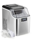 CO-Z Macchina Ghiaccio 22kg/24 Ore Fabbricatore Ghiaccio 24 Cubetti in 11-20 Minuti Macchina per Ghiaccio in Acciaio Inossidabile con Autopulente LCD Pannello per Casa Ufficio Bar Ristorante