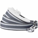 Blueberry Pet Multi-Colored Stripe Fleece Padded Dog Leash with Soft & Comfortable Handle, 5 ft x 5/8″, Grey, Small, Leashes for Dogs