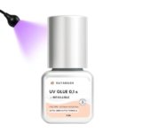 Colla UV per extension per ciglia in 0,1 secondo, impermeabile fino a quando le ciglia cadono, solo un uso professionale deve essere utilizzato con luce UV (5 ml trasparente nero)