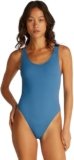 Calvin Klein Donna Costume da Bagno Scoop Back One Piece con Spalline con Logo, Blu (Storm Blue), XXL