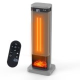 Dumos 24inch Space Heaters for Indoor Use, Portable Heater with 3 Light Colors, Adjustable Thermostat with Remote, Tip-over Protection Up to 95°F, 60°Oscillation