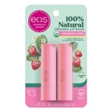 eos 100% Natural & Organic Lip Balm Sticks – Strawberry Sorbet, All Natural Lip Balm, All-Day Moisture, Dermatologist Recommended, 0.14 oz, 2-Pack