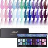 ABAC Solid Gel Nail Polish,Ombre Gel Nail Polish,Pat Paint Nail Gel-24 Colors Blue Pink Purple Shimmer Hema Free Gel Polish w/Pro Brush Soak Off LED Gift for Women