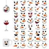 40PCS Snowman Face Stickers for Crafts – Snowman Face Decals for Ornaments, Christmas Vinyl Transfer Stickers for Cups, Mugs, Jars, DIY Christmas Face Decals for Holiday Crafts