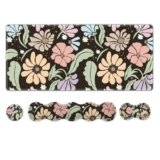 ARTSO Keyboard Wrist Rest Large Mouse Pad Wrist Support,Black Floral 4in1 Keyboard Pad Desk Mat,Ergonomic Memory Foam Wrist Support Cushion for Home Office