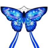 Mint’s Colorful Life Butterfly Kite for Kids & Adults, Easy to Fly Kites for Beach, Large Single Line Kite with Long Tail &300ft Kites String (Blue Shining)