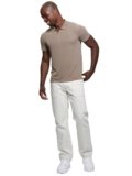 Guess Mens Union Rib Zip Polo, Walnut Shell, Medium