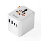 TESSAN Adattatore Universale da Viaggio, Presa Universale da Viaggio con 2 USB C e 2 USB A, Adattatore Spina per Inglese Americana Giappone Australia Tailandia, Presa Internazionale