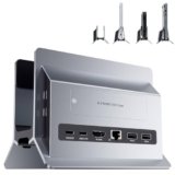 PULWTOP Docking Station Verticale USB C, Supporto Mac Mini Dock con alloggiamento M.2 NVMe(SSD non incluso), 4K@60 Hz, 2*USB C10 Gbit/s, Laptop Dock compatibile per MacBook Pro/Air, Mac mini & Laptops