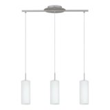 Eglo Troy 3 Lampada a Sospensione, Bianco/Cromo, 72 x 10.5 x 110 cm