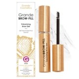 Grande Cosmetics GrandeBROW-FILL Volumizing Brow Gel with Fibers & Peptides, for Natural & Fuller-Looking Eyebrows – Clear (0.14 fl oz)