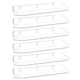 SpaceWhisper Floating Shelves for Wall, 6-Pack 15″ Wall Shelves for Bathroom, Bedroom, Kitchen, Living Room, Display Hanging Shelf Organizer for Book, Picture Ledge, Figure Storage, Room Decor (Clear)