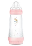 MAM Biberon Easy Start 320 ml, Biberon anticolica per allattamento misto, Riduce le bolle d’aria e il rischio di coliche, Accessori neonati 4+ mesi autosterilizzanti e con tettarella misura 3, Lilla