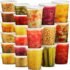 Nazhura Plastic Storage Bin, Stackable and Nestable Storage Boxes with White Lids and Secure Latching Buckles, Large Storage Container (Yellow/Purple, 72Quart-6Pack)