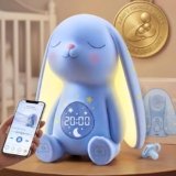 Mewaii Macchina del Suono per Neonati con Luce Notturna, Rilevamento del Pianto, 100 Suoni Rilassanti, Controllo App, Batteria a Lunga Durata, Accessorio Essenziale per la Nanna del Bambino