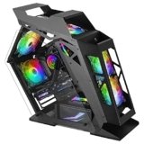 MARS GAMING MC61, Case PC Gaming Compatta Micro-ATX, 4 Ventole 12cm, ARGB Chroma, Doppia Finestra in Vetro Temperato, Nero
