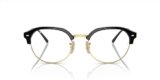 Ray-Ban RB4429 Polarized Round Sunglasses, Black On Gold/Transition Clear to Grey, 55 mm