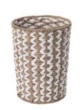 StorageWorks Wicker Waste Basket, Small Trash Can with Handwoven Seagrass and Paper Rope, Wicker Garbage Can for Bedroom, Bathroom, 1 Pack