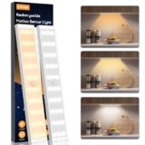 BERTHALESS 2 Pack Closet Lights, Rechargeable Under Cabinet Lighting, 30 LED Motion Sensor Light, Dimmable, 3 Color Temperatures Counter Lights for Kitchen, Pantry, Bedroom, Wardrobe
