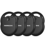 Smart Air Tracker Tag,Localizzatore Compatibile con Apple Dov’è (Solo iOS),Bluetooth Trova oggetti per Chiavi,Bagagli,Portafogli,Borse,Zaini,Batteria Sostituibile (4 Nero)