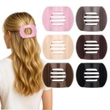 Obeoby 6 Pcs Flat Hair Clips, Medium Flat Claw Clips for Women Girls French Hair Barrettes Accessories