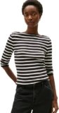 Tommy Hilfiger Slim Cody Boat-Nk 3/4Slv Ww0Ww40589, Maglietta a Maniche Lunghe, Donna, Nero (Black/Ecru STP), XL