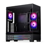 Phanteks XT View Matrix, Mid-Tower Gaming Chassis, 600-LED Matrix Screen, Tempered Glass Front and Side Window, USB-C 3.2 Gen2, 3x M25-120 D-RGB fans included, Charcoal Black