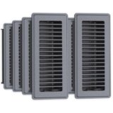 Floor Register 4 x 10-8 Pack Dark Gray Floor Vents, Heavy – Duty Steel Adjustable Airflow Floor Vent Covers, Rust – Resistant Vent Cover are Suitable for Living Room, Bedroom and Bathroom