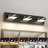 Joosenhouse 3-Light Black Bathroom Vanity Light, 5CCT Dimmable Bathroom Lighting fixtures, LED Vanity Lights Above Mirror 23.6 Inch 24W Makeup Mirror Lights