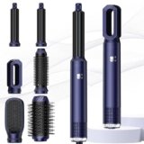 Atopskins Pro Airstyler 6 in 1 Hairstyler Spazzola Asciugacapelli Multifunzione Hair Styler Airbrush Spazzola Phon per Capelli Con Air Hair Curler Spazzola Lisciante 3 Regolazione della Temperature