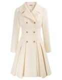 GRACE KARIN Long Trench Coats for Women Lapel Double Breasted A Line Jacket White XL