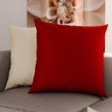 PETTI Artigiani Italiani – Coppia di Federe Cuscino 35×35 cm in Microfibra, Cuscini Arredo Camera da Letto, Divano, Set 2 Fodere Copricuscino, Federa Double Face Panna e Bordeaux